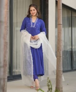Azure Elegance Anarkali Kurta Set
